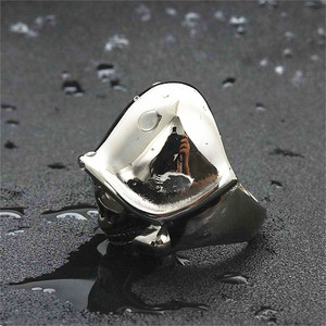 Anillo de Esqueleto Plateado para Hombre, Estilo Punk, Acero Inoxidable, Joyería Retro de Moda, Regalo 26054 - Product Image 4