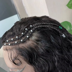<b>Braid</b> Water Wave 13 by 4 Frontal Wig 100% Human Hair Guarantee Hair - Product Image 3