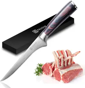 سكين فيليه حادة للغاية 6 بوصة بشعار مخصص ، سكين ألمانية عالية الكربون ، احترافية لتربية اللحوم والدواجن تشي