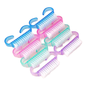 Pincel de Uñas Plano de Pelo Sintético de 3 Colores, Mini Pincel de Nailon Acrílico para Manicura y Limpieza - Product Image 1