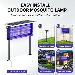 Lampe anti-insectes solaire multifonction à commande lumineuse pour le jardin extérieur et l'élevage - Product Image 6
