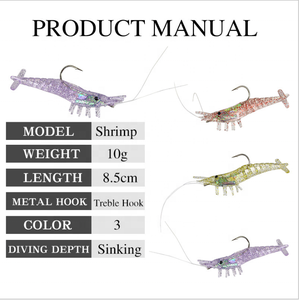8.5cm 10g Crevettes bionic appâts <span class=keywords><strong>de</strong></span> Pêche en plastique <span class=keywords><strong>souple</strong></span> <span class=keywords><strong>Leurre</strong></span> Avec Crochet <span class=keywords><strong>De</strong></span> Pêche en Mer en silicone Crevettes <span class=keywords><strong>Leurre</strong></span> <span class=keywords><strong>Souple</strong></span> - Product Image 3