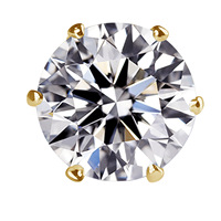 Clous d'Oreille Scintillants en Zircon Taille Brillant Rond, Plaqué Or 18K, en Acier Inoxydable – Boucles d'Oreille Zircon Diamant pour Femme