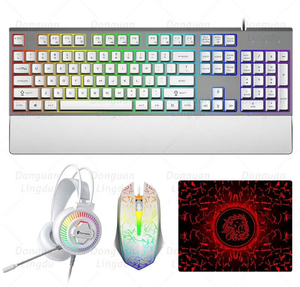 Clavier RGB lumineux, <span class=keywords><strong>casque</strong></span>, tapis de souris, combo 4-en-1, clavier mécanique et souris, kit de jeu quatre-en-un - Product Image 5