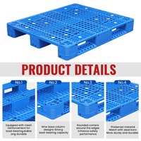 Palette en plastique robuste 1200x1000 mm, grille perforée, entrée 4 directions, 8 tubes en acier, palette en HDPE pour entrepôt AS/RS, stockage frigorifique, exportation