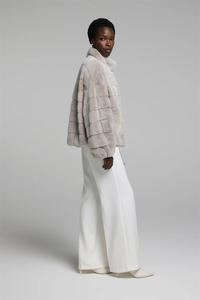 Cappotto di pelliccia di <span class=keywords><strong>visone</strong></span> <span class=keywords><strong>blu</strong></span> argento cappotto di <span class=keywords><strong>visone</strong></span> Premium da donna tinta unita grigio giacca spessa di lunghezza regolare isolante capispalla - Product Image 2