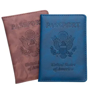 Luxus strap azier fähiges Leder Hologramm USA geprägte Pass hülle
