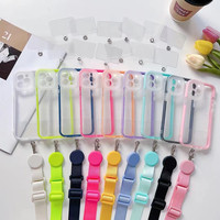 Lanière de cou à longue sangle réglable sangle de téléphone portable universelle pour iPhone pour Xiaomi pour Samsung avec carte suspendue et téléphone