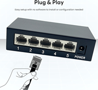 5 Port Gigabit Network Switch DC12v Plug and Play untuk Instalasi di Meja