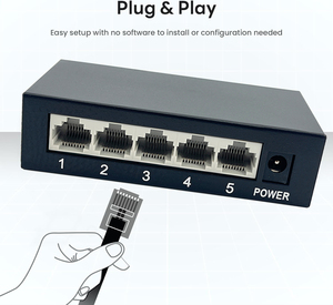 5 Ports Gigabit <strong>Network</strong> <strong>Switch</strong> DC12v Plug and Play for Desk Installation - Product Image 5