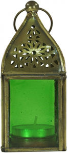 Lanterne en verre, lanterne, photophore en laiton en 6 couleurs bougeoir marocain bougeoir marocain hexagonal - Product Image 6