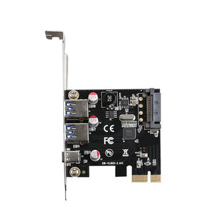 Pcie 1X đến 2 cổng USB3.0 + 1 cổng Loại C Thẻ mở rộng với thông qua/vl806 - Product Image 1