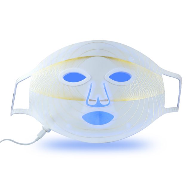 Professional Led Light Therapy Mask White Silicone Red Light Therapy Mask and Neck Skin Care Device