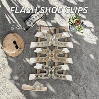 Clips de chaussures décoratifs multi-éléments en TPU pour sandales et pantoufles de travail pour femmes, avec strass et perles pour la tige de la chaussure