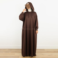 Abaya d'hiver personnalisée à capuche, pull en polaire à manches longues, jilbab avec capuche, robe maxi chaude pour femmes musulmanes, vêtements islamiques