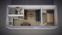 Maison conteneur pliable de 20 pieds, préfabriquée en acier, modulaire et portable, construction rapide pour habitation, bureau ou campement
