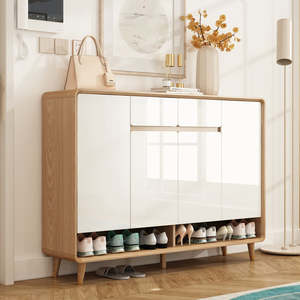 ตู้เก็บรองเท้าแบบมีบานประตู 6 ชั้น ตู้เก็บรองเท้าทางเข้าบ้าน ตู้เก็บรองเท้าไม้สไตล์โมเดิร์น - Product Image 5