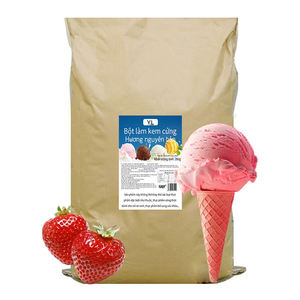 Poudre de crème glacée dure à la fraise sans produits laitiers, sac de 25 kg, utilisation en usine, texture lisse et crémeuse, mélange de dessert, fabrication mondiale - Product Image 2