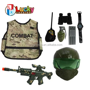 Boy's Favorites Pretend Play Set Kids Activity Gun Military Toys For Child Plastic Army Toy Soldier Vest Play Set