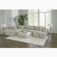 Ensemble de canapés modulaires de style européen PZCN HOME, meubles convertibles en forme de L/U, housses en tissu amovibles pour le salon