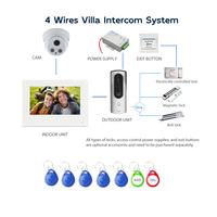 Vidéophone intelligent à écran tactile 7 pouces 1080P HD avec application Tuya, déverrouillage par carte RFID, contrôle d'accès, détection de mouvement, câble 4 fils, étanche
