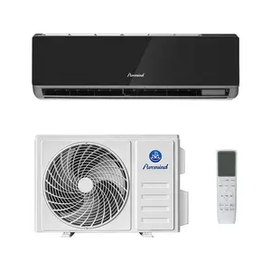 Puremind Black Panel Design Split Wall Mounted Air Conditioner Inverter R32 R410a Cooling Fast 9000Btu-24000Btu