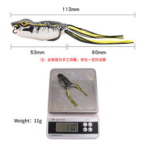 Señuelo de Pesca de Superficie Tipo Rana, Cebo de Plástico Blando, Aparejos de Pesca con Doble Anzuelo, Señuelo para Lubina, 8 Colores, XY-461, Hecho en China - Product Image 3