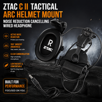 Casque tactique ZTAC C II ARC avec réduction de bruit, écouteurs filaires, amplificateur, indicateur LED, étanche IPX-6