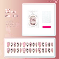 Ongles à presser Halloween tendance, motif fantôme gothique, effet œil de chat violet pailleté, avec feuille d'or, vente en gros transfrontalière