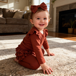 Pakaian Bayi Perempuan Baru Lahir Hongbo, Rajutan Lembut Lengan Panjang 3Pcs, Setelan Romper Polos Berumbai untuk Bayi Baru Lahir - Product Image 3