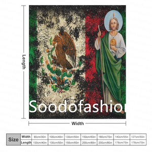Manta de Forro Polar de Poliéster Sublimada con Personajes de San Judas <span class=keywords><strong>Tadeo</strong></span> y la Virgen de Guadalupe, Personalizada al por Mayor para América del Norte y México - Product Image 4
