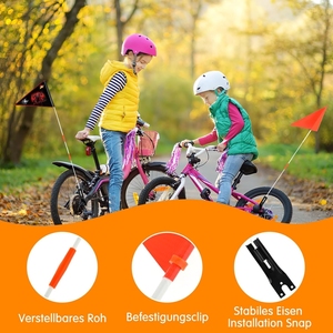 Logo personnalisé Hauteur réglable <span class=keywords><strong>Go</strong></span> Kart Bicyclette Drapeau de remorque avec poteau en fibre de verre Drapeaux de sécurité étanches pour l'extérieur Bannière d'entraînement - Product Image 5