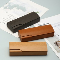 Étui à lunettes magnétique effet bois, vente en gros à bas prix, boîte de rangement pour lunettes avec logo personnalisé, emballage rectangulaire rigide en PU