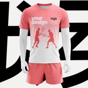 100% <b>Polyester</b> Dryfit Sportswear Short Sleeve Quick Dry Performance Shorts T Shirt Short Sleeve Uniform Quick Dry Sports Set - Product Image 5
