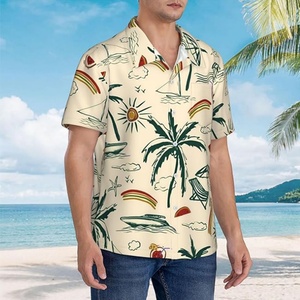 Camisa Hawaiana Personalizada para Hombre, Transpirable, ODM, Manga Corta, Cuello Mao, Casual, Verano, Playa Tropical, con Bolsillo - Product Image 3