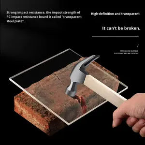 แผ่นบางพีซีอะคริลิคโปร่งใสสูงทนต่อแรงกระแทกความหนา0.8-6มม. ขนาด1220x2440มม. การประมวลผลแบบกำหนดเอง - Product Image 2