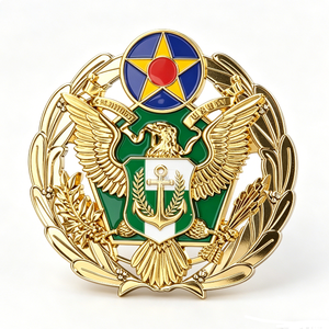 Insignia Metálica Esmaltada 2D Personalizada con Emblema de Águila y Ancla para Uniforme, Moda, Recuerdo o Regalo - Product Image 3