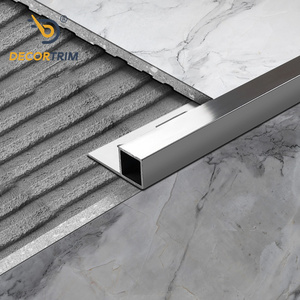 DECORTRIM Custom Factory Aluminium Alloy Wall Flooring Tile <strong>Edge</strong> Trim Silver Color <strong>Square</strong> Shape Tile Accessories - Product Image 1