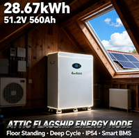 Baterai Lithium 51.2V 48V 560Ah 28kWh untuk Sistem Tenaga Surya Off Grid Tipe Berdiri dengan Roda