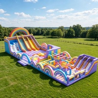 Trampoline gonflable pour enfants et adultes, château gonflable commercial en PVC pour l'extérieur, glissière, taille personnalisée en usine