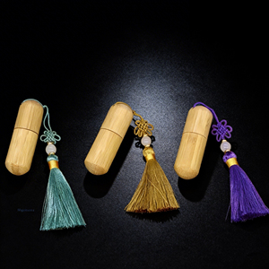 Botellas de <span class=keywords><strong>Perfume</strong></span> de Bambú de 2ml, 3ml y 5ml, Botellas de Fragancia con Rodillo de Bambú, Botellas de Aceite Esencial con Nudo Chino - Product Image 1