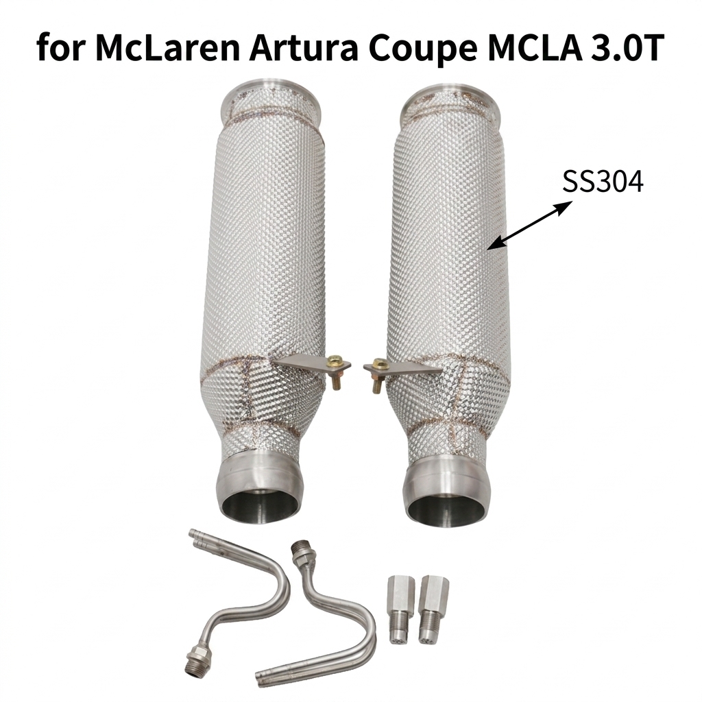 VantaFlow High Quality High Flow Catted Downpipe for McLaren Artura Coupe MCLA 3.0T 2022+ Performance Exhaust with Thermal Heat Shield