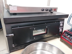 Horno eléctrico comercial de Pizza con piedra de cerámica, encimera de una sola cubierta, Color negro, 60x60cm - Product Image 3
