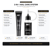 Kit de colle et dissolvant pour ongles MybeautyNails en gros, OEM, marque privée, semi-solide, sans bulles, séchage rapide, doux, sans acétone