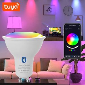 Bombilla inteligente Tuya WiFi Bluetooth GU10, foco LED regulable de 5W, Compatible con <span class=keywords><strong>Alexa</strong></span>, Google Home, Control por aplicación, lámpara RGBW - Product Image 4