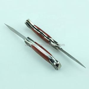 थोक स्टेनलेस स्टील ब्लेड तह कैंपिंग सर्वाइवल पॉकेट चाकू रोसवुड हैंडल और सुरक्षित लॉक के साथ - Product Image 5