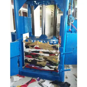 Scrap Automatic Cardboard Vertical Press Baler Machine For Used Clothing