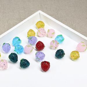 Perles de verre en gros mignon fraise pendentif perles bricolage fabrication de bijoux - Product Image 4