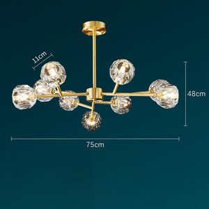 Modern Minimalist Elegant Copper Crystal <b>Chandelier</b> Postmodern Luxury Light Fixture for <b>Living</b> <b>Room</b> Dining <b>Room</b> Bedroom - Product Image 3
