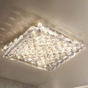 Nouveau plafonnier en cristal rectangle carré de conception plafonniers simples d'acier inoxydable pour le salon - Product Image 3